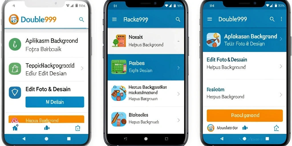 Antarmuka sederhana dan fitur Hapus Background dari DOUBLE999.