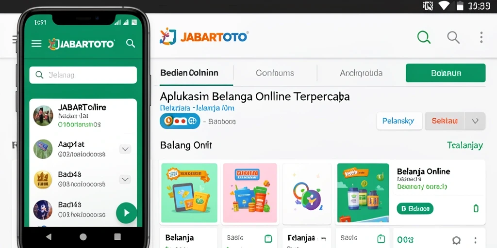 Antarmuka aplikasi JABARTOTO untuk belanja online yang sederhana.