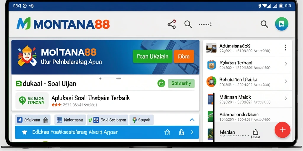 Antarmuka pengguna MONTANA88 untuk soal ujian yang interaktif dan menarik.
