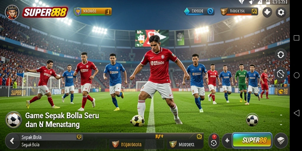 Antarmuka menarik dengan opsi permainan Sepak Bola yang lengkap.