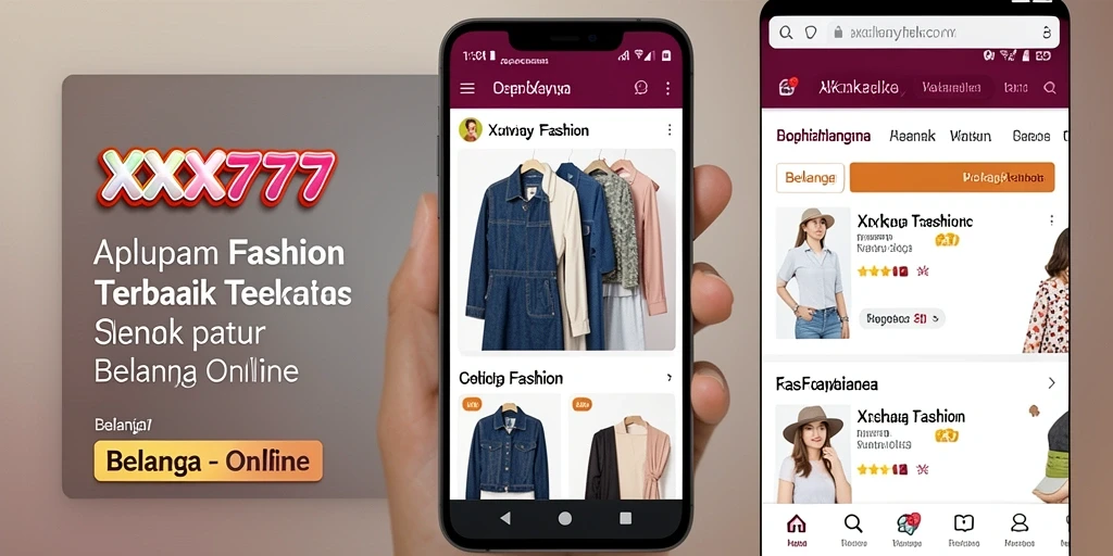 Antarmuka XXX777 yang menarik dan mudah digunakan untuk belanja fashion.