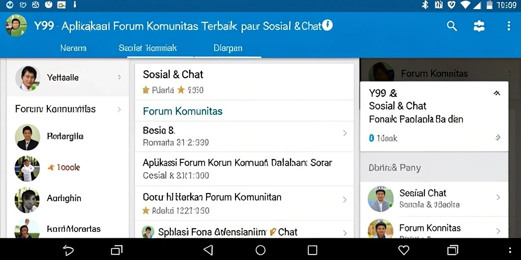 Tampilan antarmuka Y89 yang intuitif untuk Forum Komunitas.